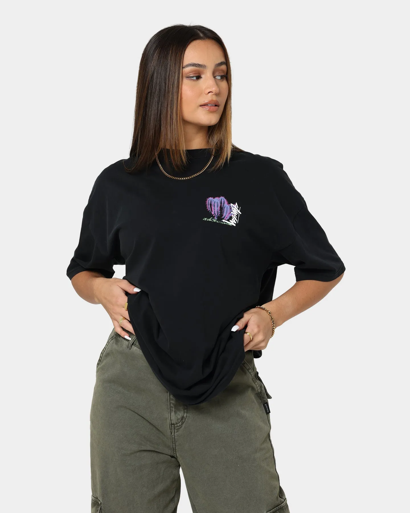 Stussy Women's Desert Bloom Relaxed T-Shirt Black