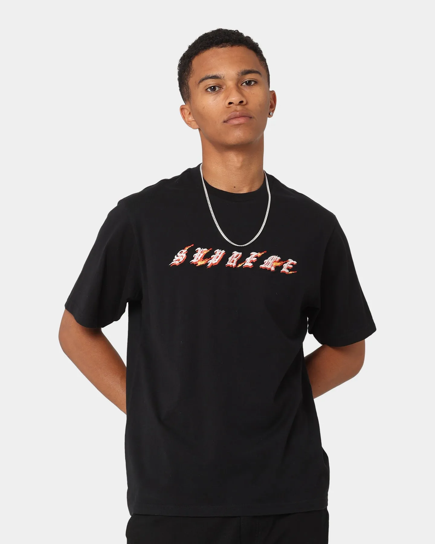 Supreme Flames T-Shirt Black