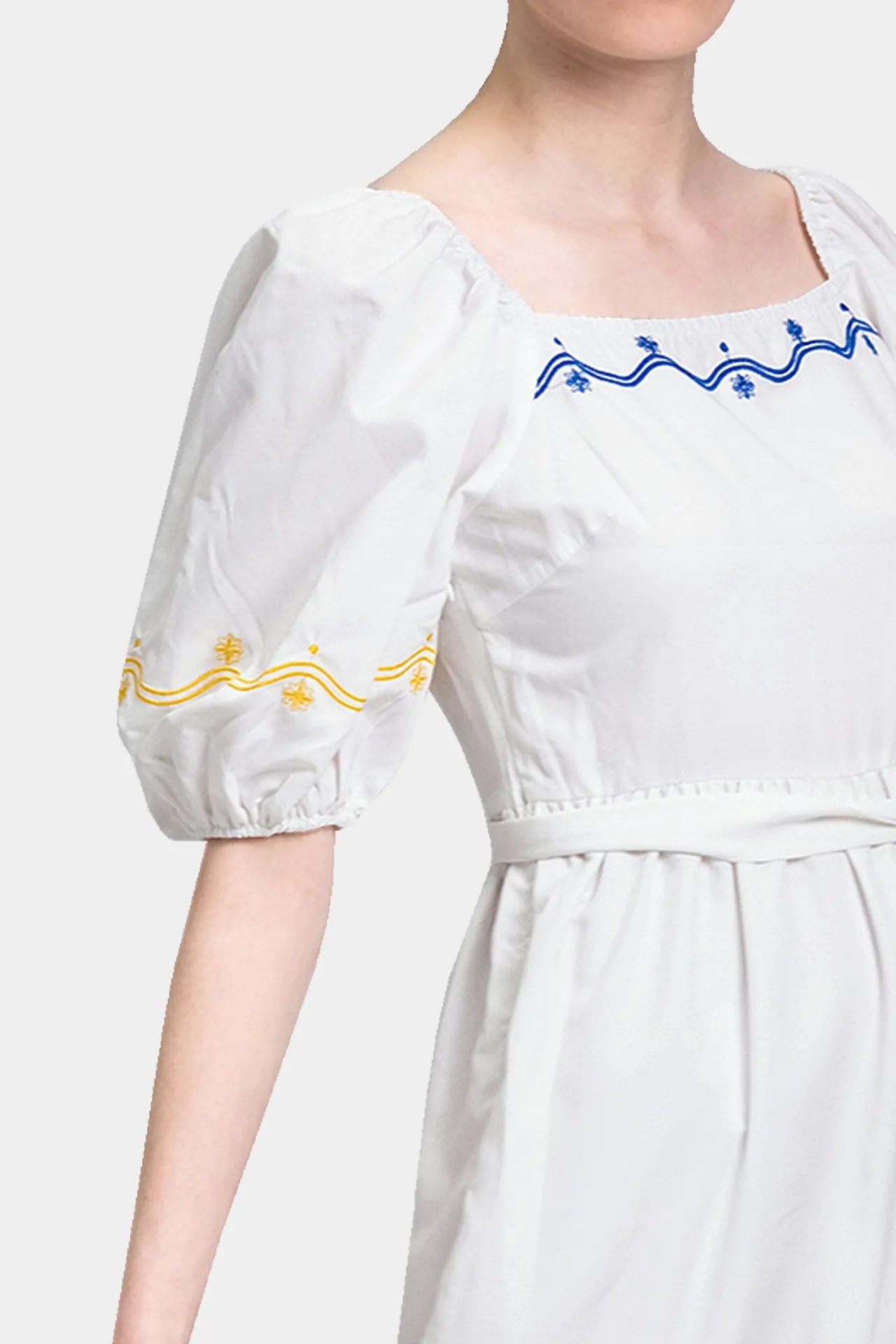 White Long Ruffle Dress for Women