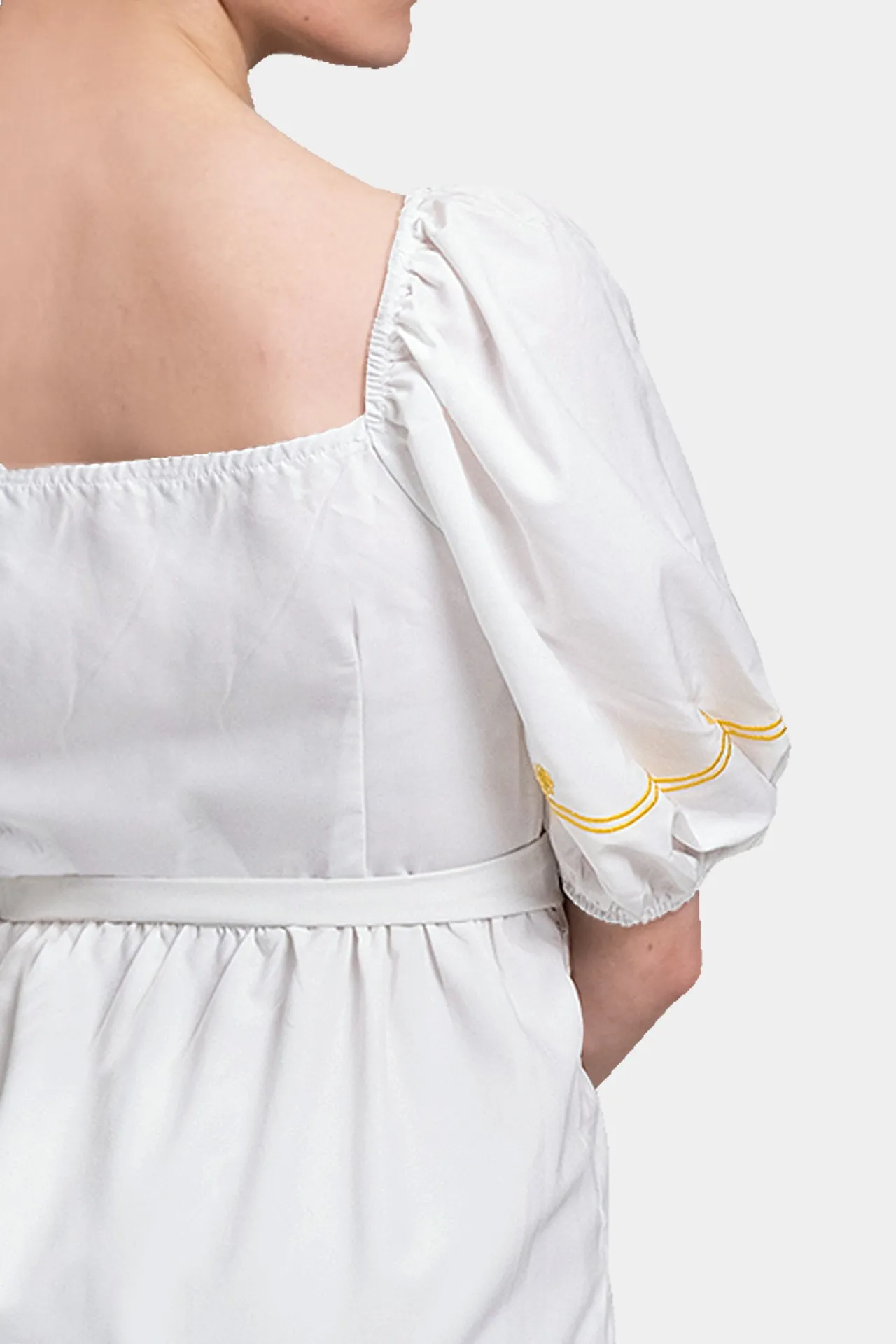 White Long Ruffle Dress for Women