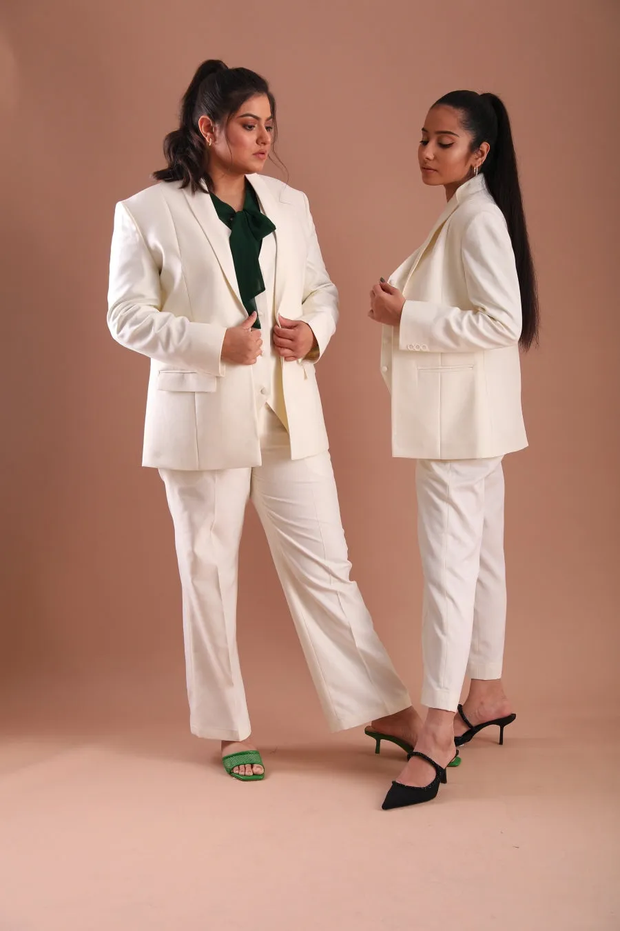 Women's Formal  Statement White Three Piece Suit