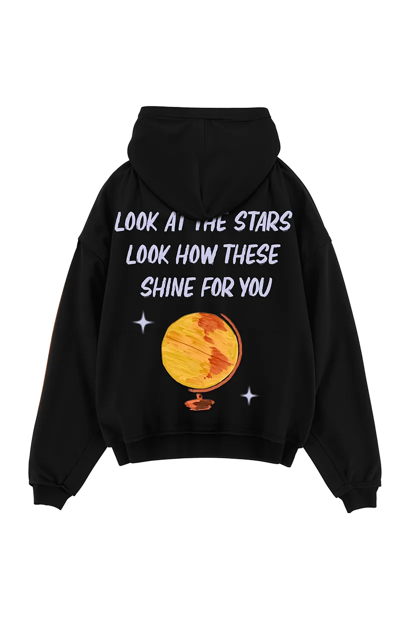 Yellow Coldplay Designed Oversized Hoodie